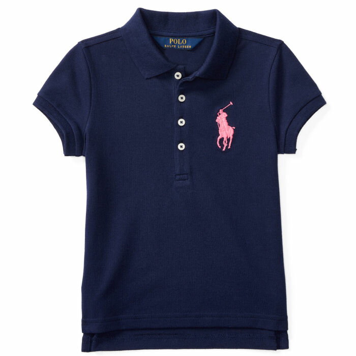 POLO RALPH LAUREN(ポロ ラルフローレン) ガールズビッグポニー鹿の子ポロシャツ(Navy)【2T/3T/4T/6】/BigPony