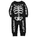 Carter's(カーターズ) ホネホネシルバープリントカバーオール(Black)【3M/9M】/ハロウィンHalloweenハロウィーン着ぐるみ変身衣装 ジャンプスーツ