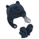 Carter's(カーターズ) 耳付ボアイヤーフラップキャップ&ミトンセット(Navy)【0-9m/12-24m】帽子手袋