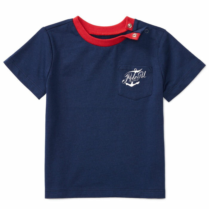 ラルフローレン　ベビー服 Ralph Lauren(ラルフローレン) 胸ポケットプリント半袖Tシャツ(Navy)【12M/18M/24M】