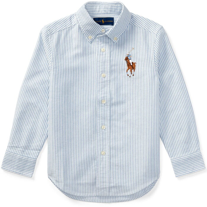 スーパーSALE◇Ralph Lauren(ラルフローレン) 長袖ビッグポニーストライプボタンダウンシャツ【2T/4T/6/7】BigPony※送料無料（沖縄・一部離島除く）