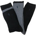 【メンズ】POLO RALPH LAUREN(ポロ ラルフローレン) SOFT TOUCH ワンポイントリブソックス3足セット(Navy/Gray)/ミドル丈靴下