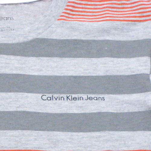 Calvin Klain Jeans(カルバンクラインジーンズ) デザインボーダーTシャツ(Gray)