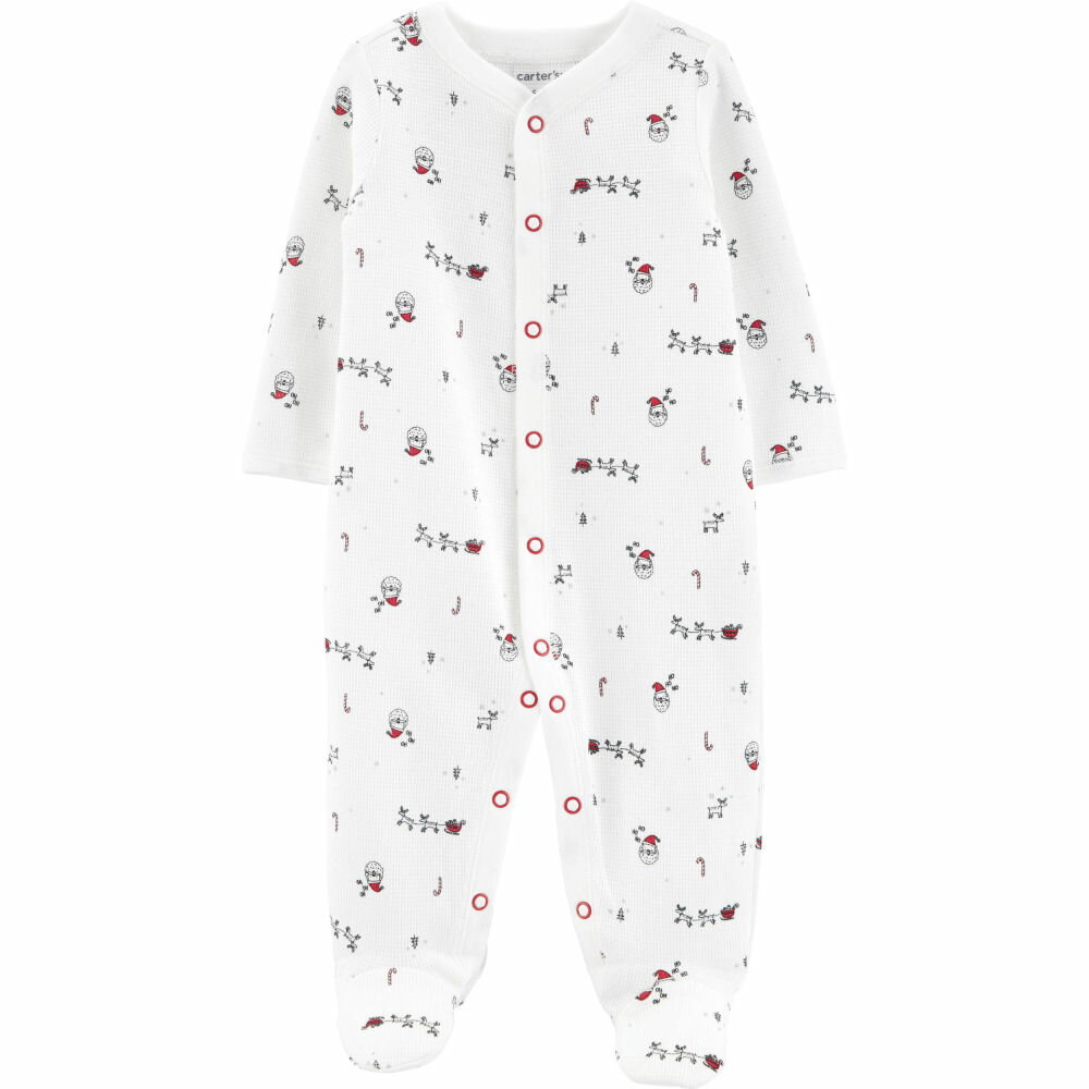 楽天Select Shop サンファンCarter's（カーターズ） ワッフル地クリスマス柄前開き足付カバーオール（White）