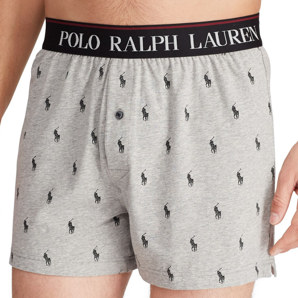 【メンズ】POLO RALPH LAUREN（ポロ ラルフローレン）ロゴバンドホースロゴニットトランクス(Gray) ☆ギフト・プレゼントに！