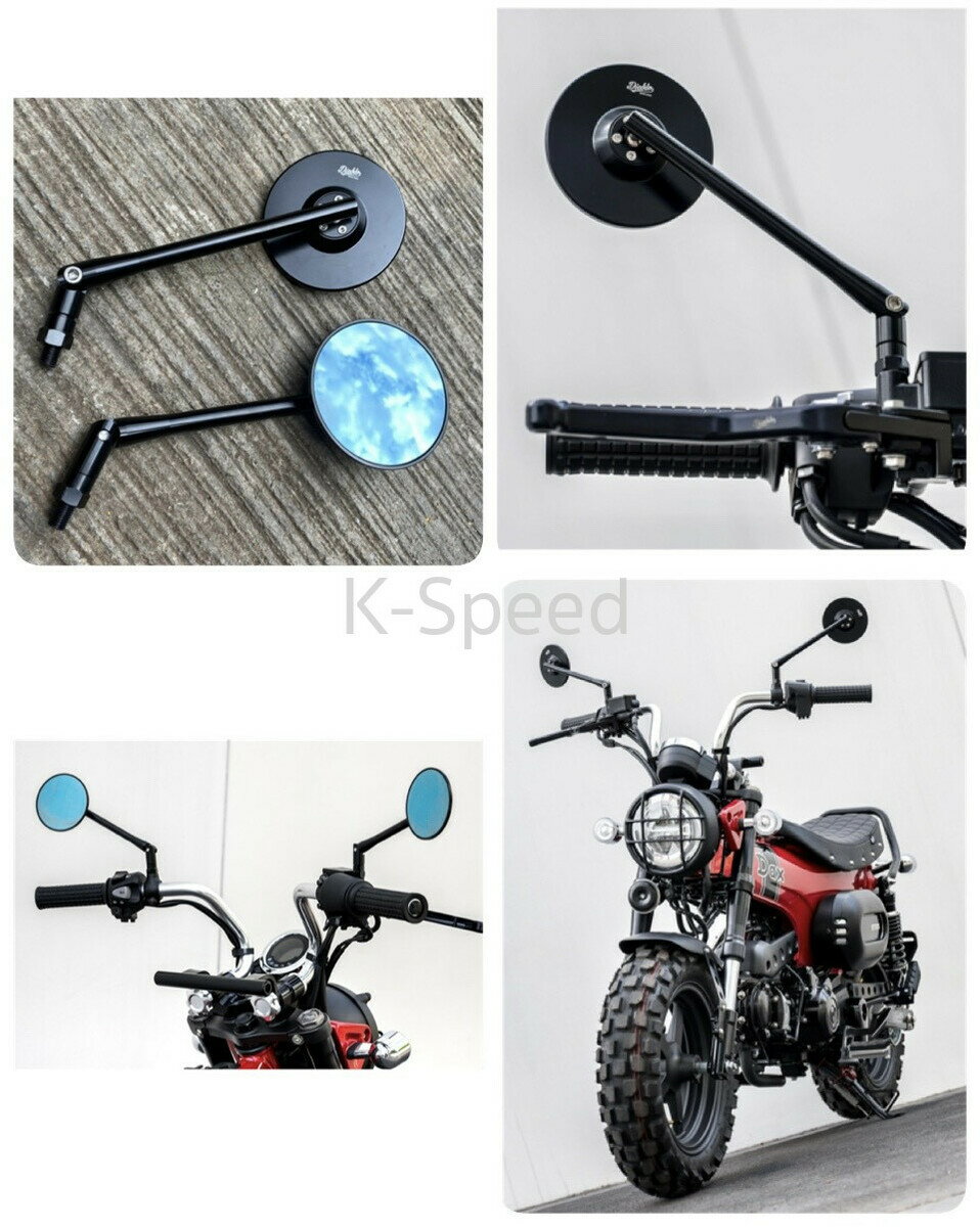 タナックス TANAX バイク用 ミラー ナポレオン シャークミラー1B 【ブルー鏡】 左側用 10mm 正・逆ネジボルト付 AOS-104-10BL (1本入り)