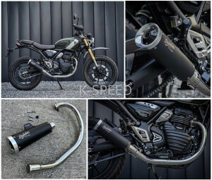 【予約販売商品】 K-SPEED Diabolus SX02 カスタムマフラー Full System Silver for Triumph Speed400 トライアンフ イギリス スピード400 トライアンフモーターサイクル