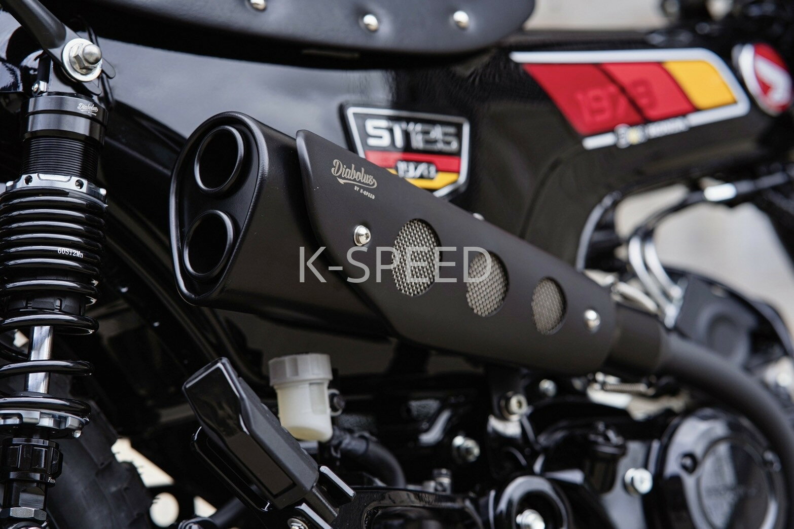 【予約販売商品】 K-SPEED Diabolus DX058 ショートスタイルカスタムマフラー Short Full System for Honda Dax125 ダックス