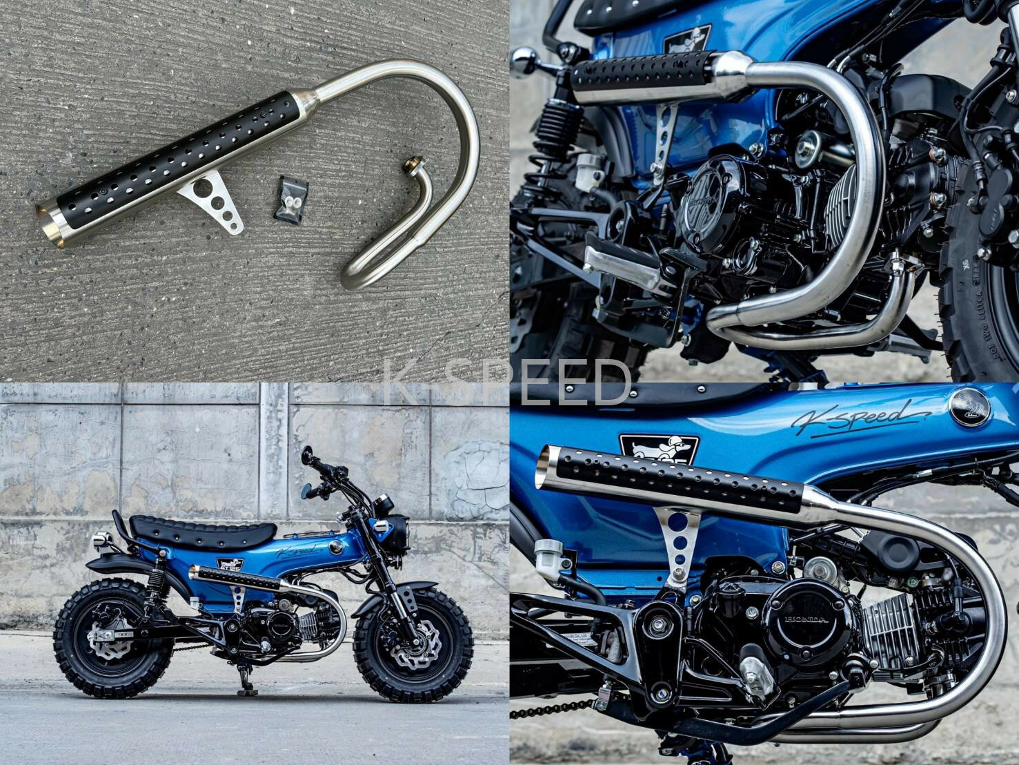 K-SPEED Diabolus ダックス125 フルエキゾーストマフラー スラントエンド バイク カスタムパーツ