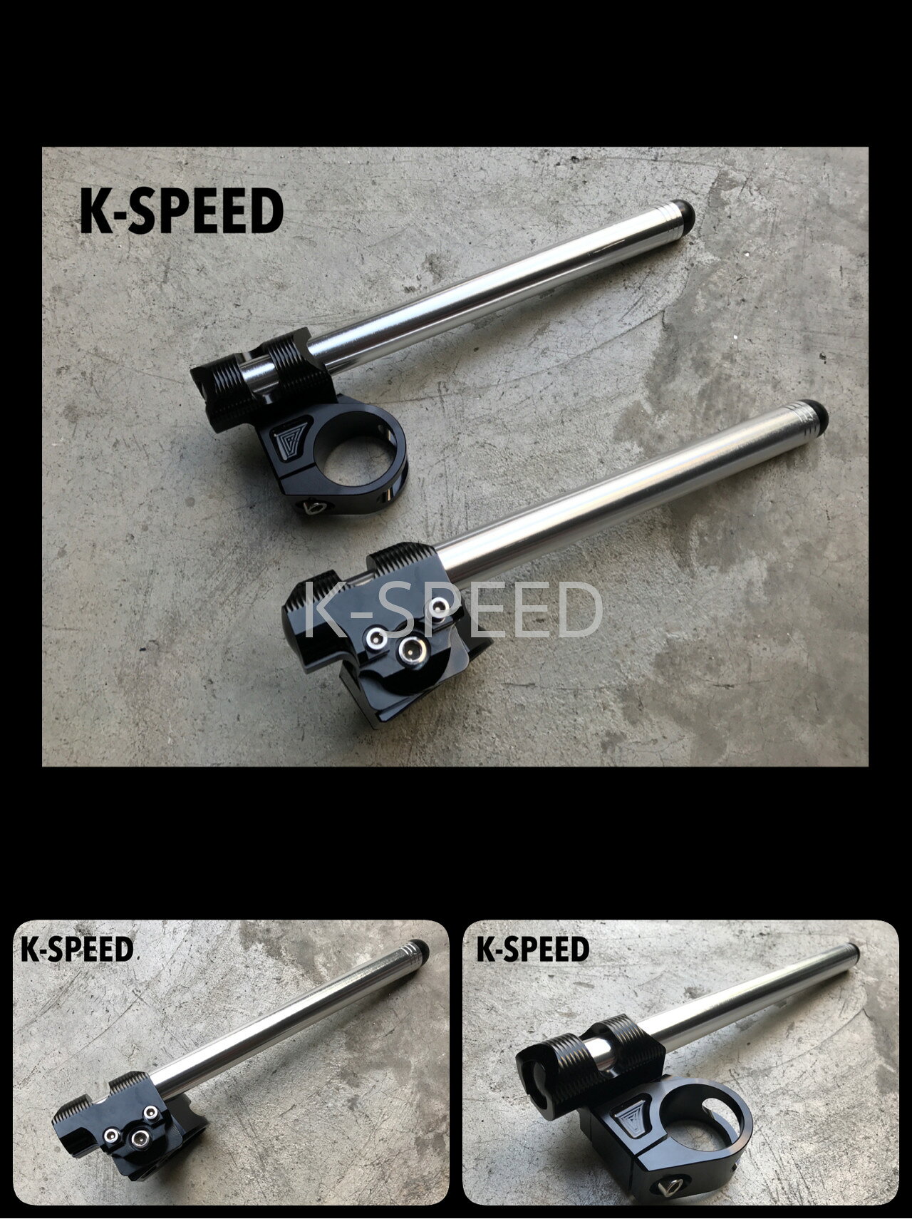 【予約販売商品】K-SPEED セパレートハンドル K1 41mm径 汎用 バイク カスタムパーツ ドレスアップ タイ発人気ブランドK-SPEEDのセパレートハンドルK1（41mm径）！バイクカスタムに最適な汎用パーツを予約販売、12〜14日でお届けします。 商品情報【商品説明】タイのカスタムバイクシーンを牽引するK-SPEEDから、スタイリッシュなセパレートハンドル「K1」が登場しました。41mm径のフロントフォークに対応した汎用設計で、愛車のハンドル周りをレーシーで洗練された印象にドレスアップできます。高品質な素材と計算されたデザインにより、バイクカスタムの楽しさを一層引き立てるK-SPEEDパーツです。【カラー】商品画像参照【適合】フロントフォーク径 41mm の各車種（汎用）【特徴】・41mm径のフォークを採用した多くの車種に適合する汎用セパレートハンドル。・ハンドルポジションを下げることで、よりスポーティーでアグレッシブなライディングフォームを実現。・無駄を削ぎ落としたミニマルなデザインが、バイク全体のルックスを精悍に引き締めます。・K-SPEEDならではの質感と耐久性を兼ね備えた、カスタムビルダーからも信頼の厚いパーツです。【メーカー】K-SPEED（Kスピード）タイ発の人気バイクカスタムパーツブランド。GB350・Rebel・Monkey125など人気車種のカスタムパーツを豊富に展開。【ご注意】・予約販売のためご注文後12〜14日でのお届けとなります・海外製品の 5