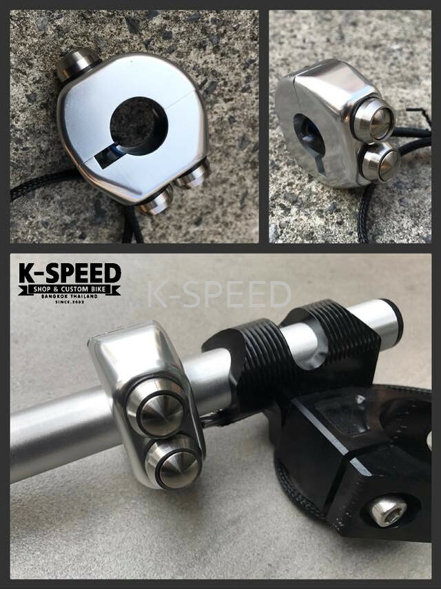【予約販売商品】K-SPEED アルミ製 3ボタン スイッチボックス 汎用 バイク カスタムパーツ タイ発の人気ブランドK-SPEEDのアルミ製3ボタンスイッチボックス！バイクカスタムに最適な汎用パーツを予約販売、今なら12〜14日でお届けします。 商品情報【商品説明】バイクのハンドル周りをスタイリッシュに演出する、K-SPEED製のアルミ製3ボタンスイッチボックスです。台湾で製造された高品質なアルミニウム素材を採用しており、耐久性に優れ、カスタムバイクの質感を一層高めます。汎用設計のため、様々な車種のカスタムパーツとして幅広くご活用いただけます。K-SPEEDブランドらしい洗練されたデザインで、こだわりの一台を仕上げるのに最適なパーツです。【カラー】商品画像参照【適合】汎用（ハンドルバーに取り付け可能な幅広い車種に対応）【特徴】・高品質なアルミニウム素材を採用し、重厚感のある質感と耐久性を実現・ハンドル周りをスッキリと見せるコンパクトで洗練されたデザイン・視認性と操作性に優れた3ボタン構成で、様々な電装系のカスタムに対応・台湾製の精密な作りで、バイクのカスタムクオリティを底上げします・汎用パーツのため、アイデア次第で多様な車種への装着が可能です【メーカー】K-SPEED（Kスピード）タイ発の人気バイクカスタムパーツブランド。GB350・Rebel・Monkey125など人気車種のカスタムパーツを豊富に展開。【ご注意】・予約販売のためご注文後12〜14日でのお届けとなります・海外製品のため商品・箱に多少の傷・凹みがある場合があります・取り付けは自己責任でお願いします※販売元の都合により、ご注文後にキャンセルとなる場合がございます。 5
