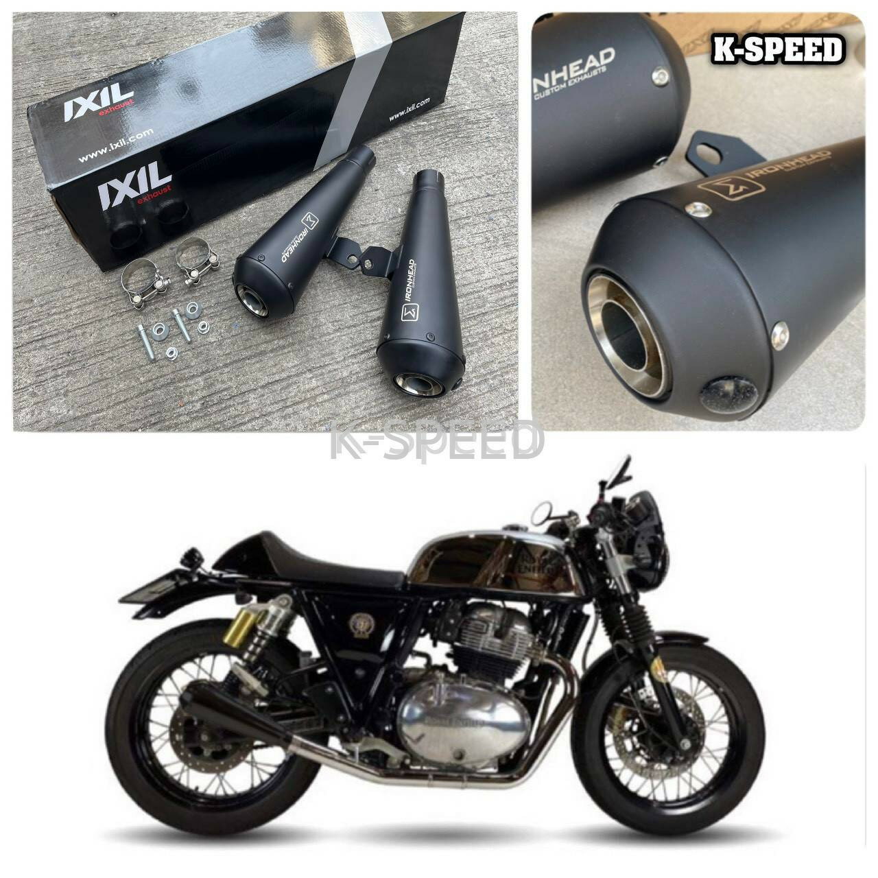 K-SPEED IXIL Iron Head スリップオンマフラー ロイヤルエンフィールド GT650 Interceptor 650 バイ