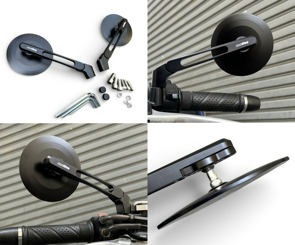 【予約販売商品】K-SPEED Motive Super Slim CNC加工サイドミラー 汎用 バイクカスタムパーツ ハンドル ハンドルバー