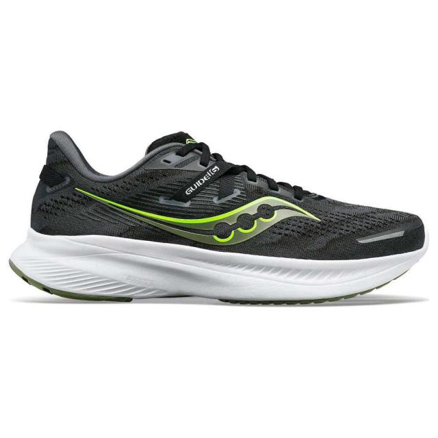 Saucony サッカニー スポーツシューズ ランニングシューズ ランニングシューズ Guide 16 カラー:Black / Glade■ご注文の際は、必ずご確認ください。※こちらの商品は海外からのお取り寄せ商品となりますので、ご入金確認後、商品お届けまで3から5週間程度お時間を頂いております。※高額商品(3万円以上)は、代引きでの発送をお受けできません。※ご注文後にお客様へ「注文確認のメール」をお送りいたします。それ以降のキャンセル、サイズ交換、返品はできませんので、あらかじめご了承願います。また、ご注文をいただいてからの発注となる為、メーカー在庫切れ等により商品がご用意できない場合がございます。その際には早急にキャンセル、ご返金いたします。※海外輸入の為、遅延が発生する場合や出荷段階での付属品の箱つぶれ、細かい傷や汚れ等が発生する場合がございます。※商品ページのサイズ表は海外サイズを日本サイズに換算した一般的なサイズとなりメーカー・商品によってはサイズが異なる場合もございます。サイズ表は参考としてご活用ください。Saucony サッカニー スポーツシューズ ランニングシューズ ランニングシューズ Guide 16 カラー:Black / Glade