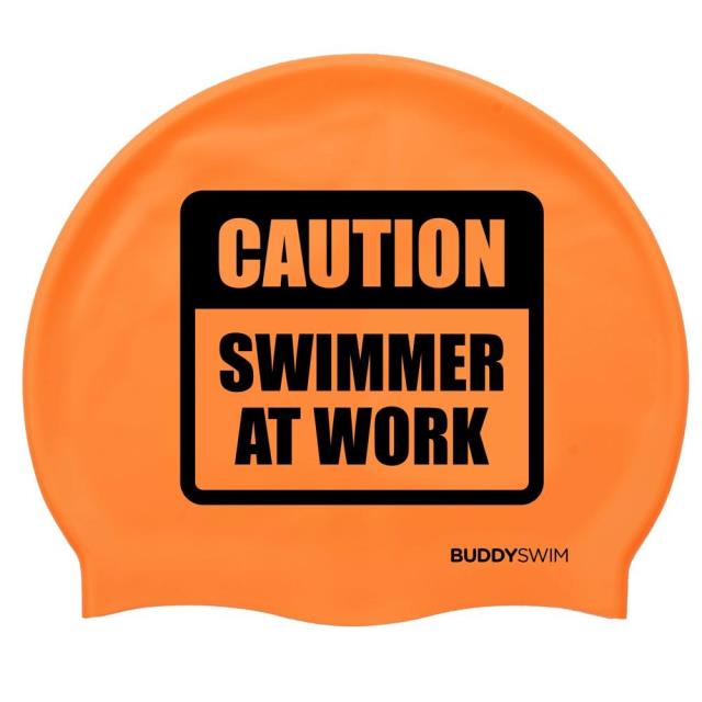 Buddyswim バディスウィム 水泳帽 Caution Swimmer At Work ユニセックス