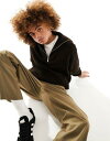 エイソス ASOS DESIGN oversized knitted fisherman rib extreme funnel 1/4 jumper in chocolate brown メンズ