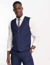 ベンシャーマン Ben Sherman waistcoat in navy check メンズ