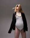 トップショップ Topshop Maternity knit swimsuit in monochrome レディース