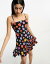  ASOS DESIGN linen cami mini sundress with ruffle hem in bold daisy print ǥ