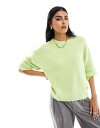 エイソス ASOS DESIGN boxy crew neck jumper in green レディース