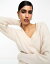 Selected Femme v neck knitted jumper in cream ǥ