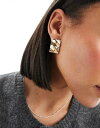 エイソス エイソス ASOS DESIGN stud earrings with molten hammered design in gold tone レディース