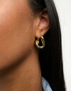 エイソス エイソス ASOS DESIGN 14k gold plated hoop earrings with twist hinge design レディース