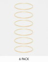 エイソス ASOS Curve エイソス ASOS DESIGN Curve pack of 6 bangle bracelets in slim design in gold レディース