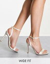 エイソス エイソス ASOS DESIGN Wide Fit Neva barely there heeled sandals in ivory レディース