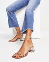 エイソス エイソス ASOS DESIGN Hopeful block heeled sandals in clear and rose gold レディース