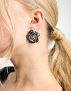 エイソス エイソス ASOS DESIGN stud earrings with floral design in silver tone レディース