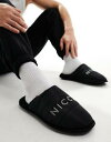 Nicce classic logo slippers in black Y