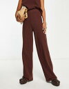 GC\X ASOS DESIGN co-ord super soft wide leg trouser in chocolate fB[X