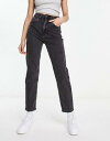 Stradivarius slim mom jean with stretch in black fB[X