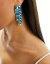 True Decadence bejewelled leaf drop earrings in turquoise ǥ