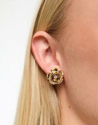 True Decadence flower stud earrings in gold レディース