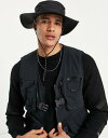 GC\X ASOS DESIGN safari bucket hat with contrast puller in black Y