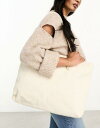 エイソス バッグ エイソス ASOS DESIGN laptop compartment canvas tote bag in natural - NUDE レディース