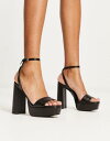 スティーブマデン メデン Steve Madden Lessa platform heeled sandals in black レディース