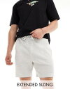 GC\X ASOS DESIGN slim waffle shorts in white marl Y