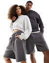 GC\X ASOS DESIGN unisex oversized shorts in washed grey jZbNX