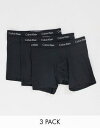 JoNC Calvin Klein 3-pack boxer briefs with logo waistband in black Y