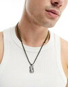アイコンブランド Icon Brand fluidity cord pendant necklace in black メンズ