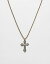 Reclaimed Vintage unisex cross necklace in gold with pearls ˥å