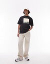 トップマン Topman extra wide trousers in ecru メンズ