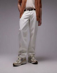 トップマン Topman straight jeans in ecru メンズ