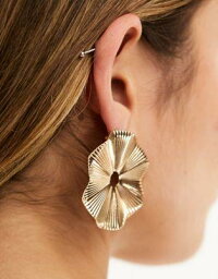アルド ALDO textured round button statement earrings in gold レディース