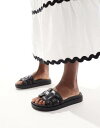 アルド アルド ALDO Wylalaendar padded footbed sandals black leather レディース