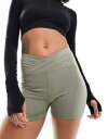 GC\X ASOS 4505 Icon booty short with wrap waist in cotton touch in olive green fB[X