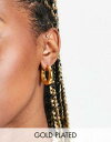 エイソス エイソス ASOS DESIGN 14k gold plated 20mm hinge hoop earrings レディース